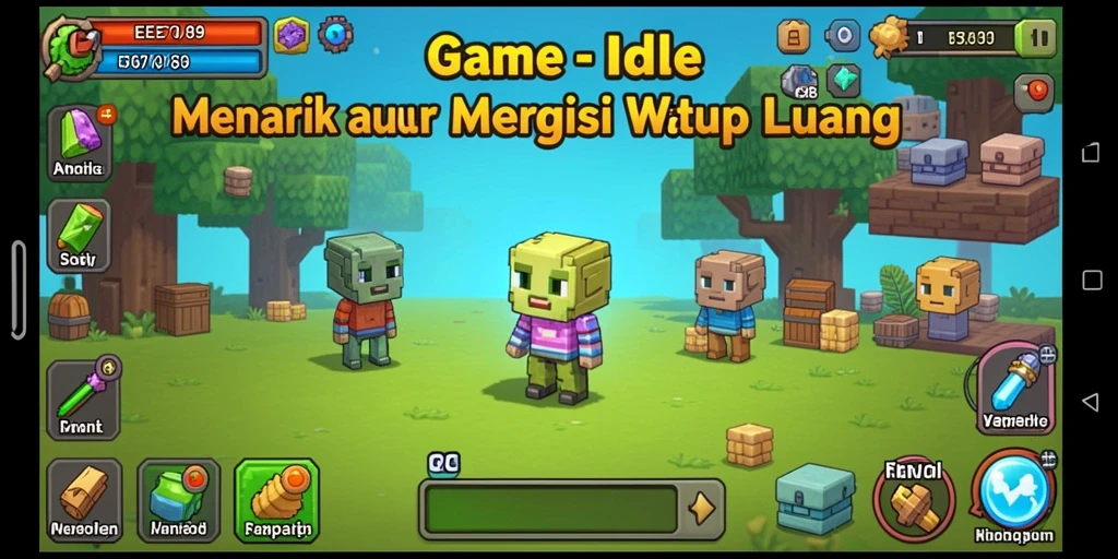 Tampilan gameplay utama dari game Idle EE789 yang menarik dan menghibur.