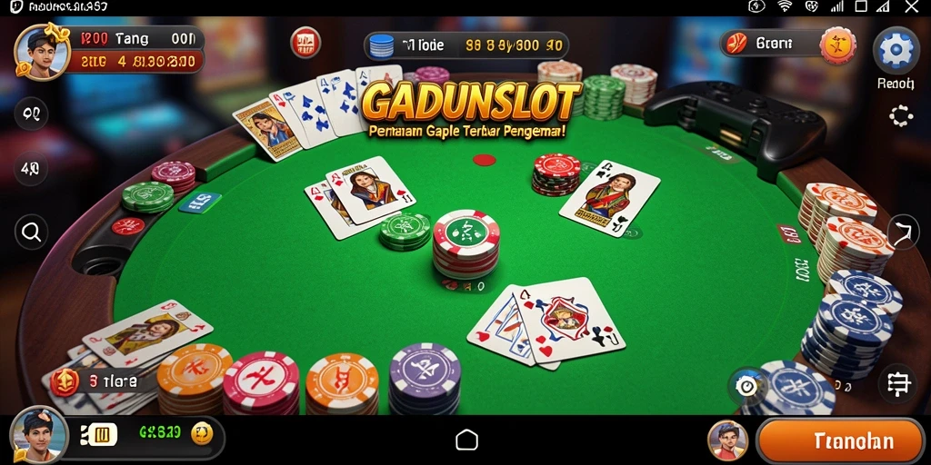 Tampilan permainan GADUNSLOT yang menarik dengan suasana Gaple yang nyata.