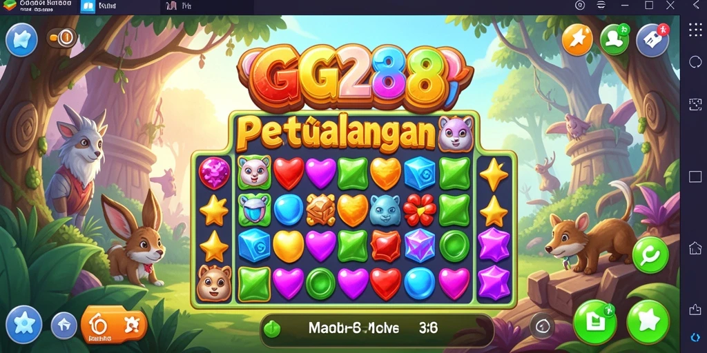 Screenshot GG288 menampilkan aksi seru dalam permainan Match-3.
