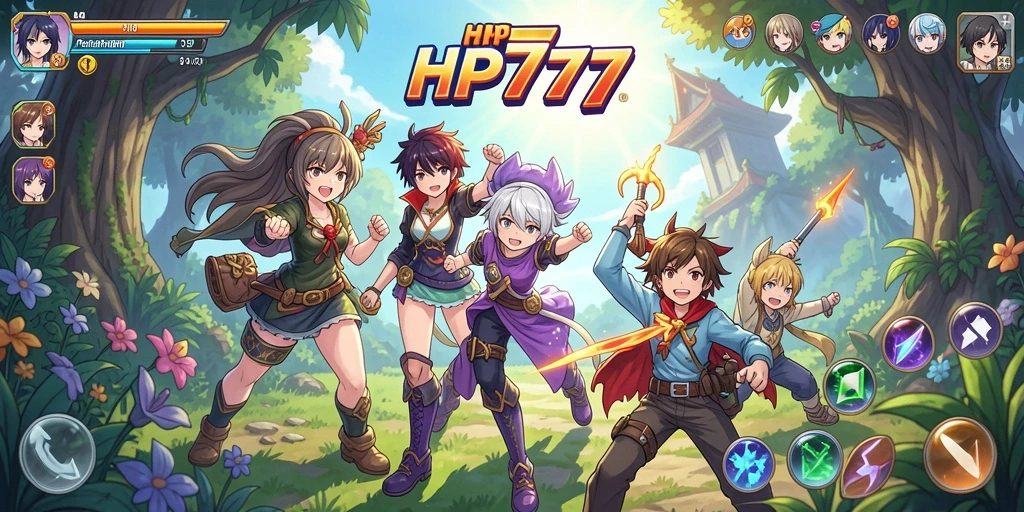 Screenshot gameplay HP777 yang menampakkan karakter anime yang keren.