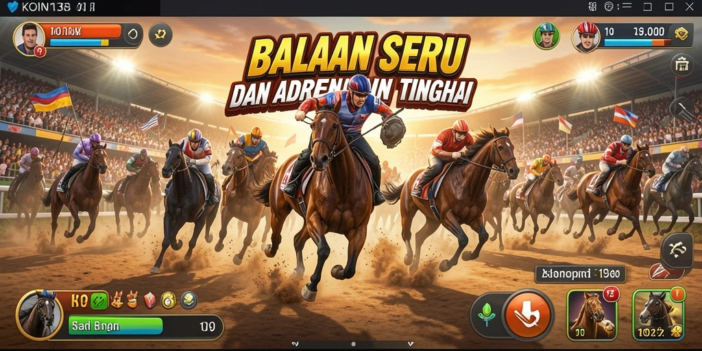 Screenshot KOIN138 menampilkan aksi balapan yang mendebarkan.
