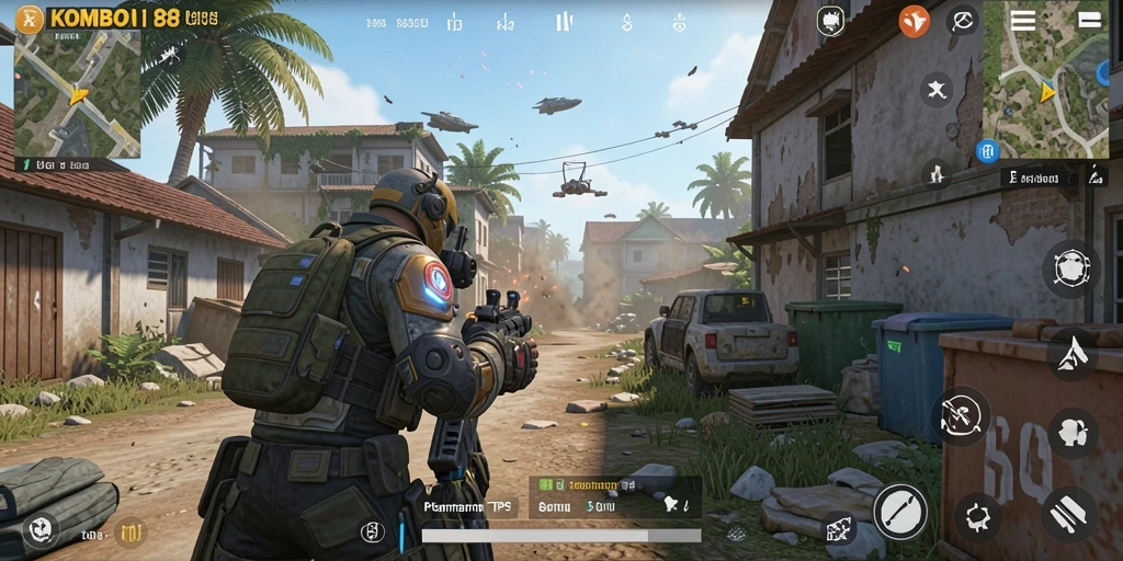 Tangkapan layar asli KOMBO88 menampilkan aksi gameplay TPS yang intens.