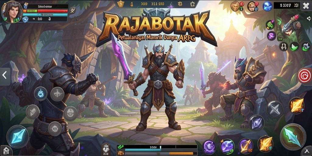 Screenshot dari gameplay menarik di RAJABOTAK yang menunjukkan pertempuran epik.