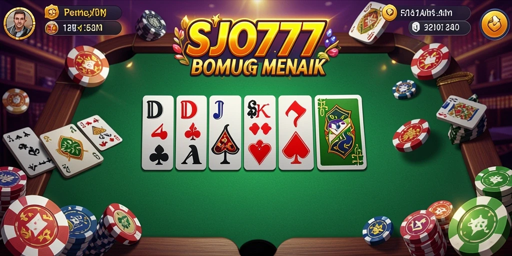 Tampilan utama gameplay SJO777 dengan pemain yang bersaing di meja domino.
