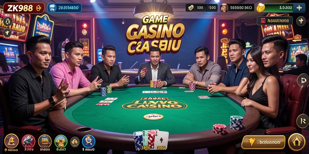 Tampilan gameplay menegangkan dalam aplikasi Live Casino ZK988.